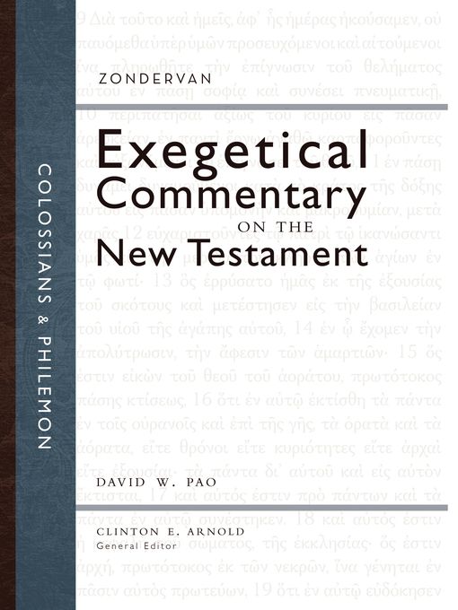 Title details for Colossians and Philemon by David W. Pao - Available